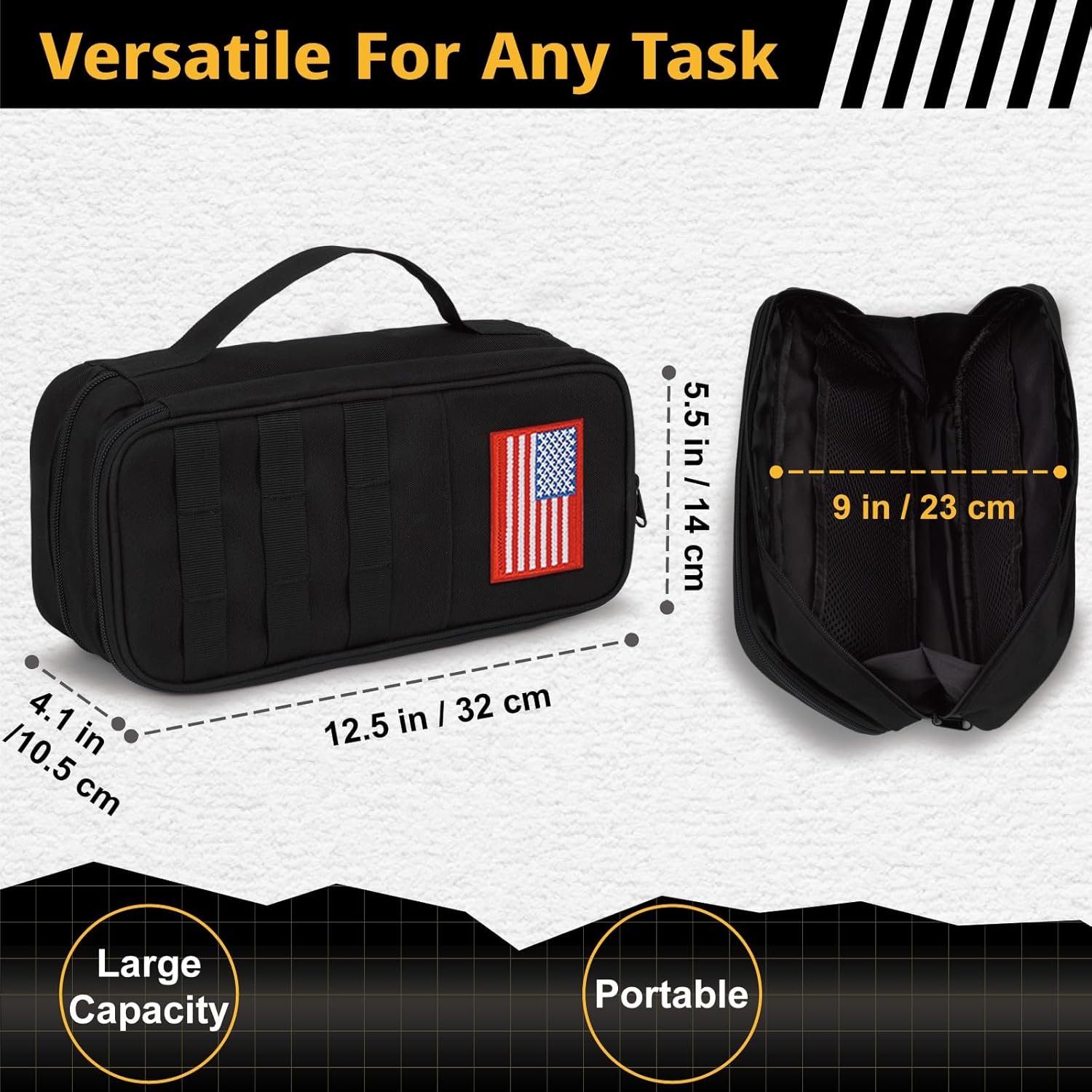 Custom Logo Tactical Tool Bag Wide Mouth Water-Resistant Multi-Purpose Range Pouch with Zipper Handle Manufacturer Heavy Duty Small Toolbox Organizer Private Label for Repairmen Carpenters Handymen