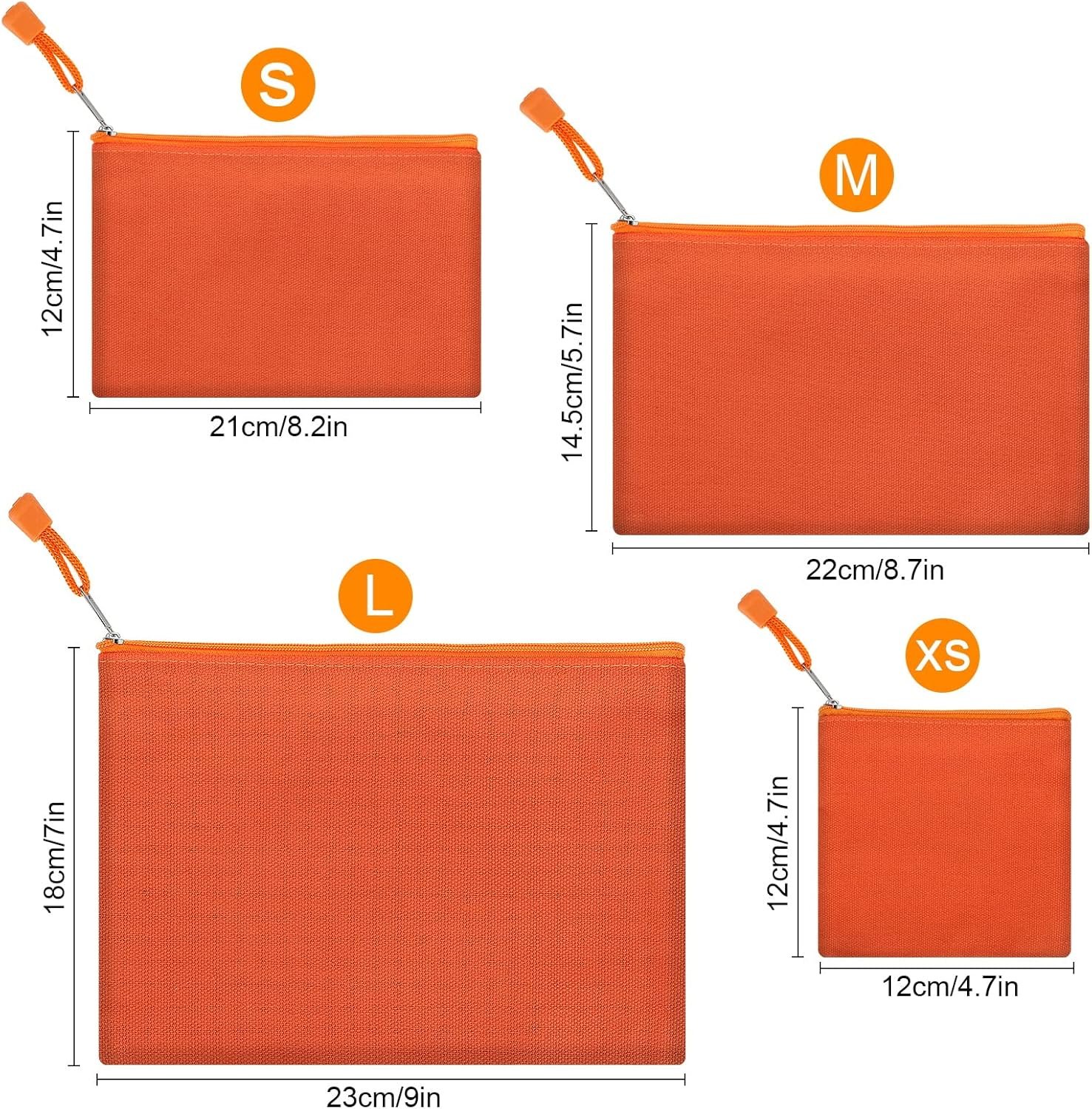 Custom Logo DIY Craft Cotton Canvas Zipper Pouches 12 Pack Private Label Multi-Purpose Cosmetic Makeup Travel Toiletry Pen Pencil Bags Multicolor XS Manufacturer