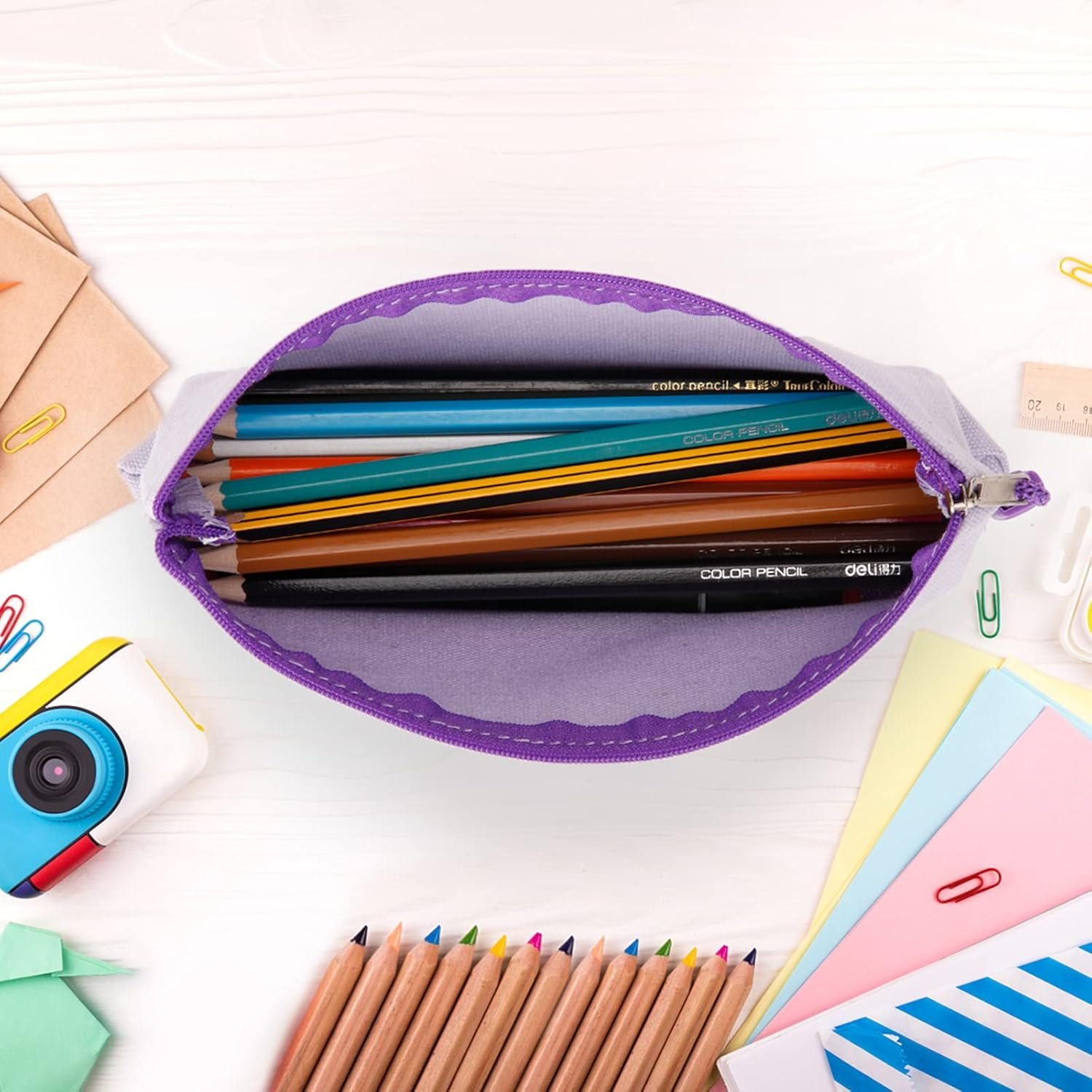 Custom Logo DIY Craft Cotton Canvas Zipper Pouches 12 Pack Private Label Multi-Purpose Cosmetic Makeup Travel Toiletry Pen Pencil Bags Multicolor XS Manufacturer