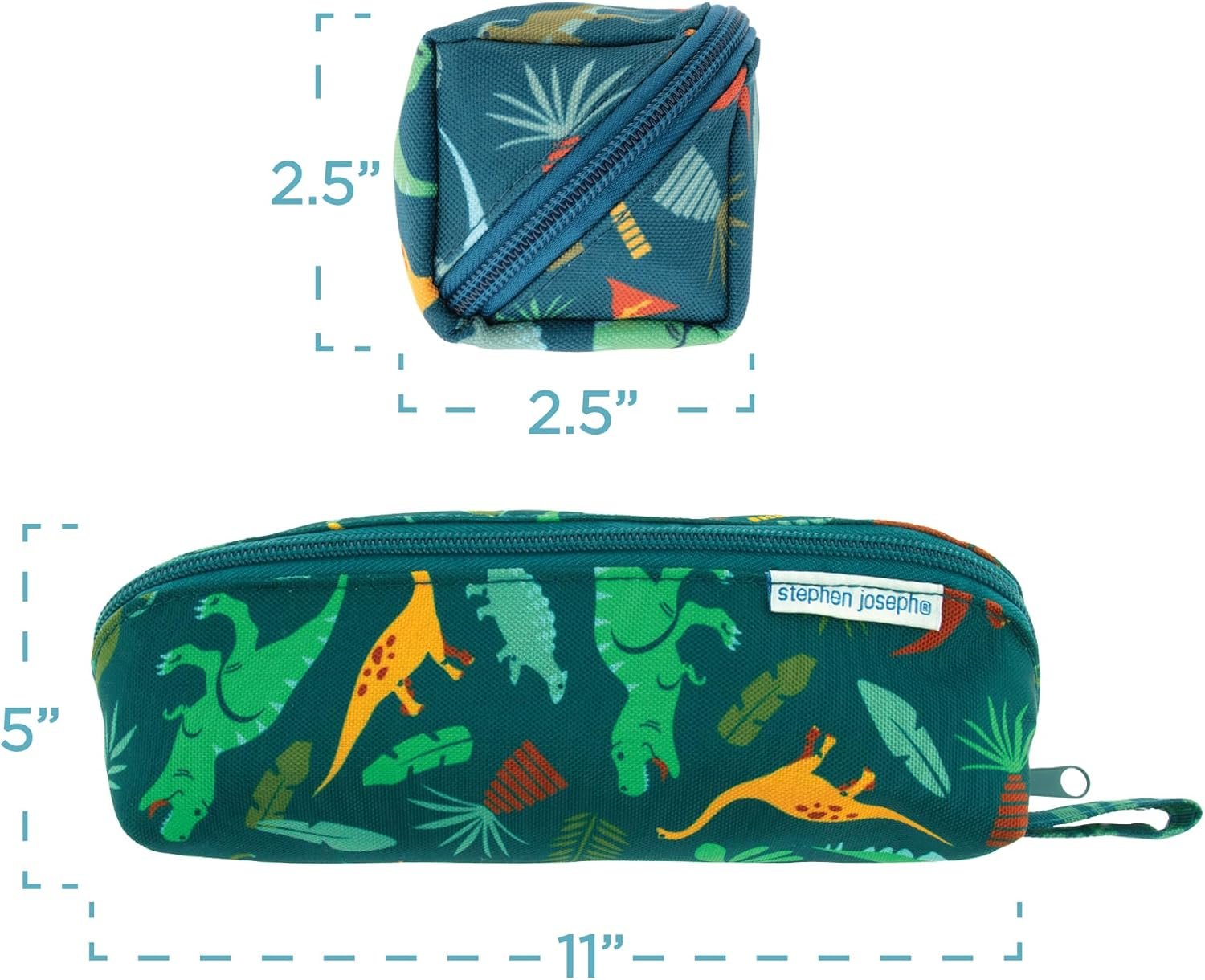 Private Label All Over Printed Pencil Pouch Custom Logo Multipurpose Kids School Stationery Case Colorful Cute Dino Designs Large Space for Pencils and Pens Manufacturer