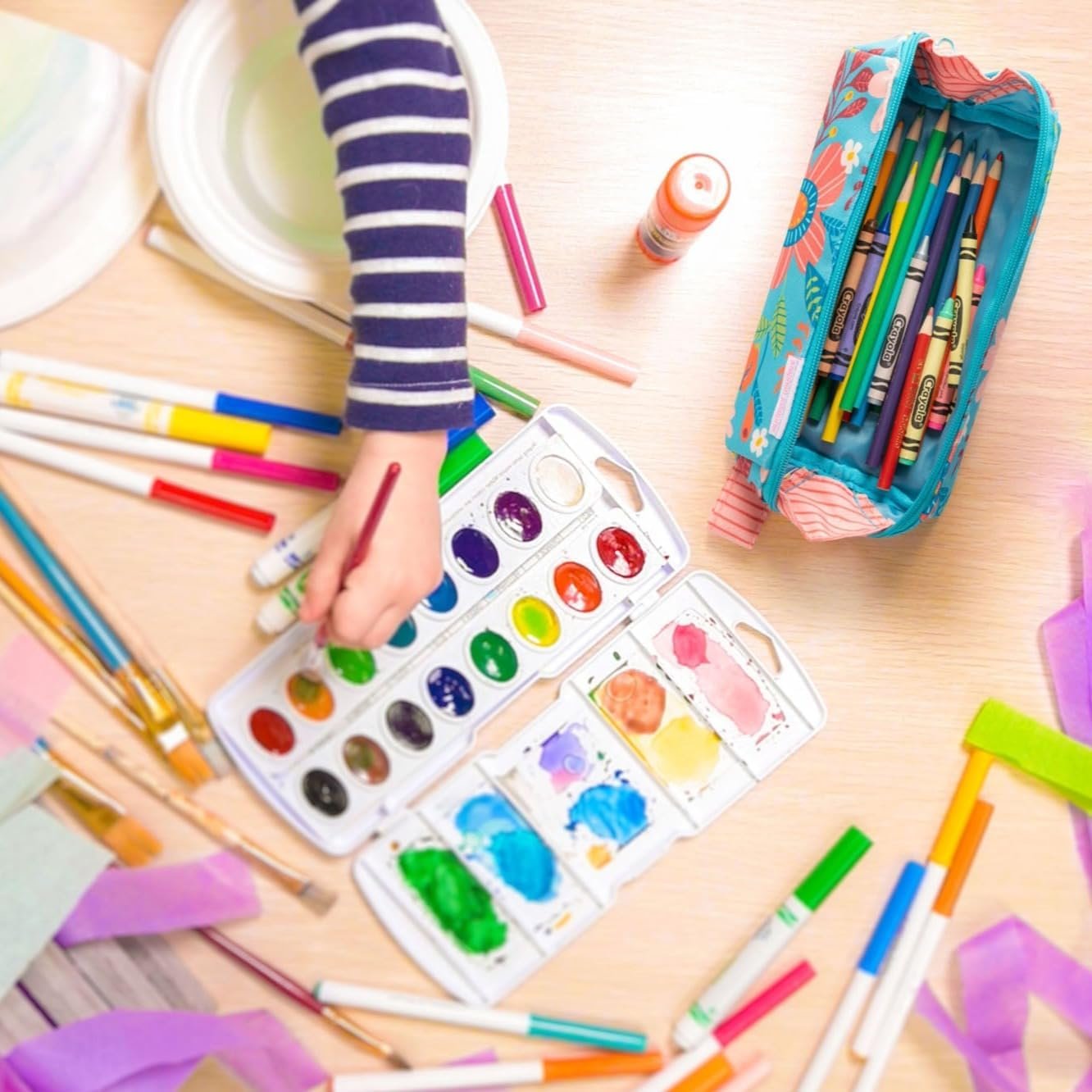 Private Label All Over Printed Pencil Pouch Custom Logo Multipurpose Kids School Stationery Case Colorful Cute Dino Designs Large Space for Pencils and Pens Manufacturer