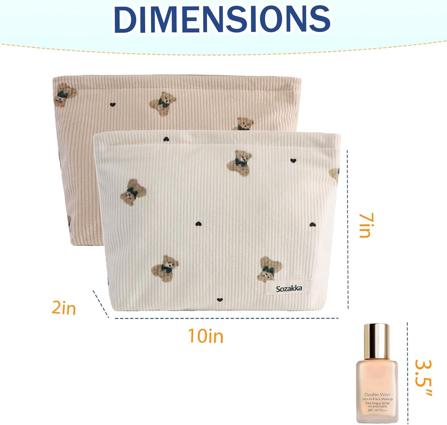 Custom Logo 2 Pcs Canvas Travel Makeup Organizer Cosmetic Toiletry Bag with Zipper Private Label for Women and Girls Manufacturer Beige Khaki Bear Custom Logo 2 Pcs Canvas Travel Makeup Organizer Cosmetic Toiletry Bag with Zipper Private Label for Women and Girls Manufacturer Beige Khaki Bear