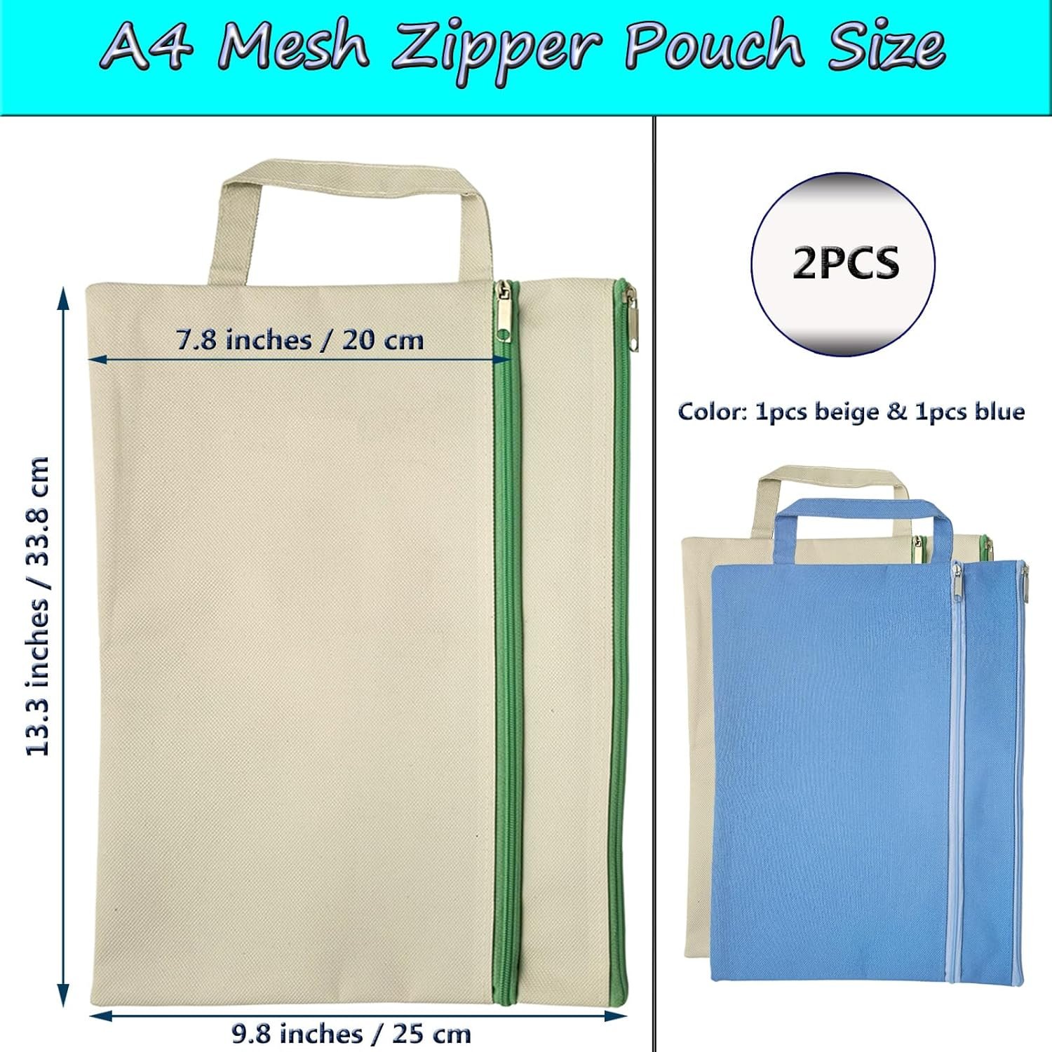 Private Label A4 Mesh Zipper Pouch Waterproof File Bag with Handle Foldable Document Organizer Supplier for School Office Travel Durable Folder with Custom Logo for Puzzle Project Cross Stitch (2)