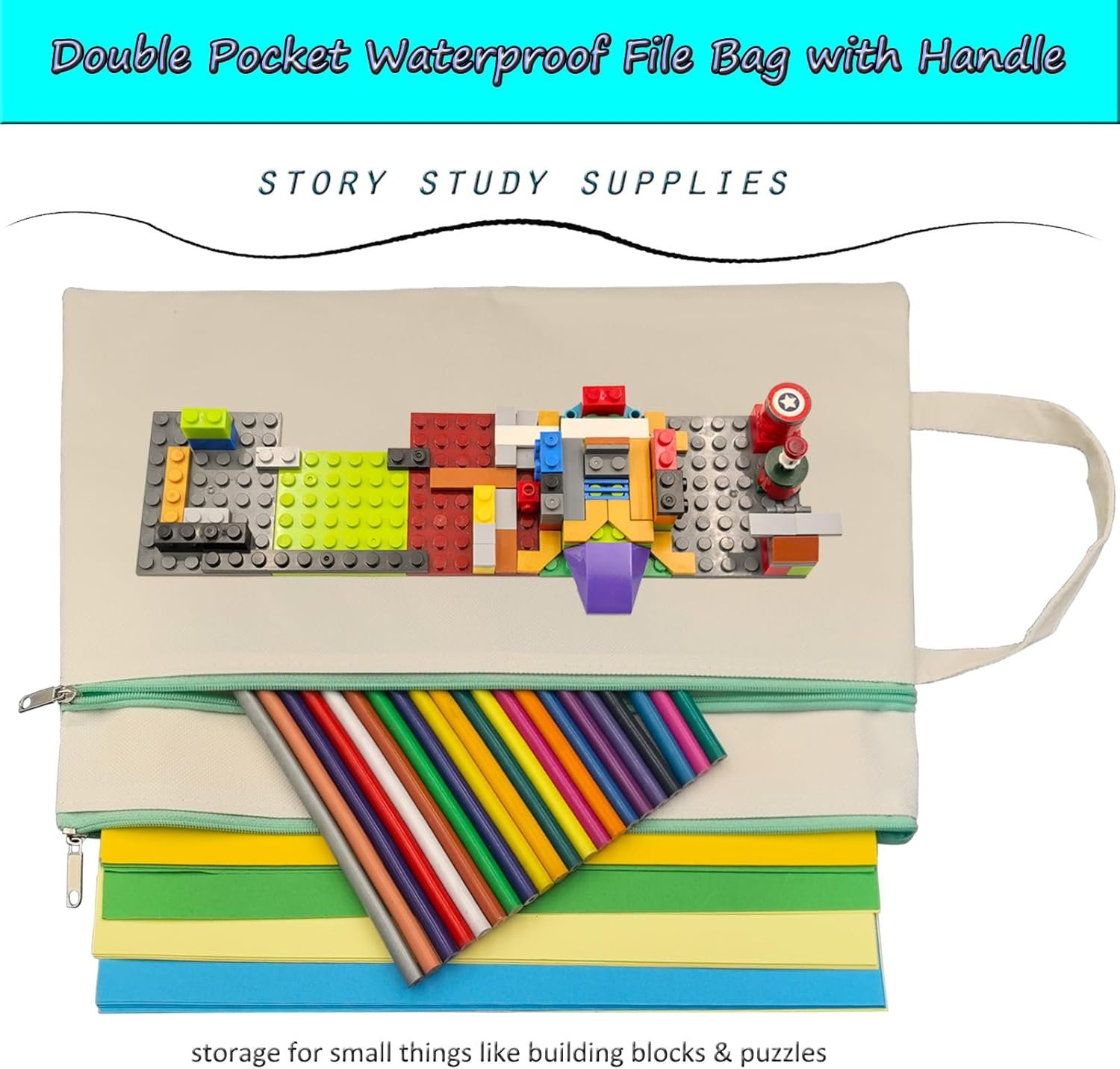 Private Label A4 Mesh Zipper Pouch Waterproof File Bag with Handle Foldable Document Organizer Supplier for School Office Travel Durable Folder with Custom Logo for Puzzle Project Cross Stitch (2)