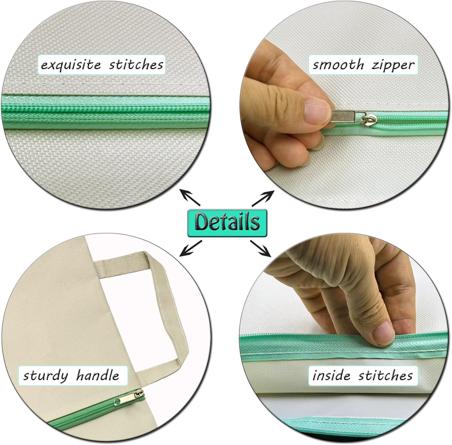 Private Label A4 Mesh Zipper Pouch Waterproof File Bag with Handle Foldable Document Organizer Supplier for School Office Travel Durable Folder with Custom Logo for Puzzle Project Cross Stitch (2)