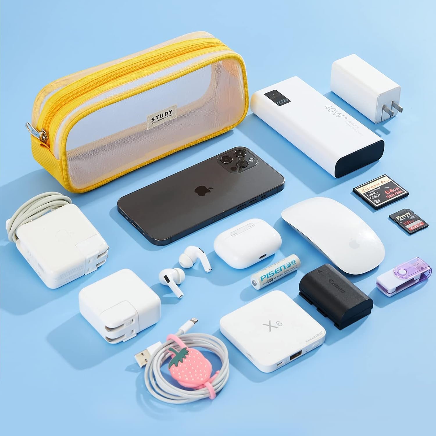 Private Label Large Capacity Grid Mesh Pencil Case Big Zipper Pouch Custom Logo Aesthetic Stationery Pen Bag for School Teens Office Multi-Purpose Manufacturer