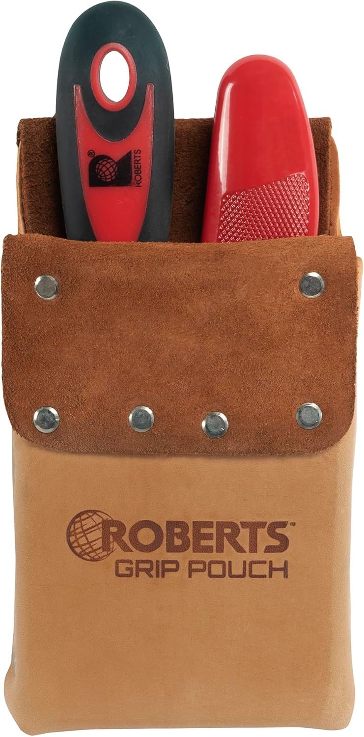 Custom Logo Deluxe Leather Grip Carpet Knife and Tool Pouch Private Label Supplier