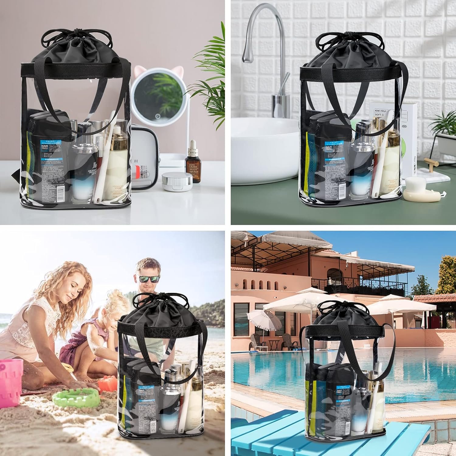 Custom Logo TSA Approved Clear Toiletry Bag, Private Label Waterproof Travel Makeup Cosmetic Pouch for Women, Carry-On Airline Compliant Organizer Manufacturer