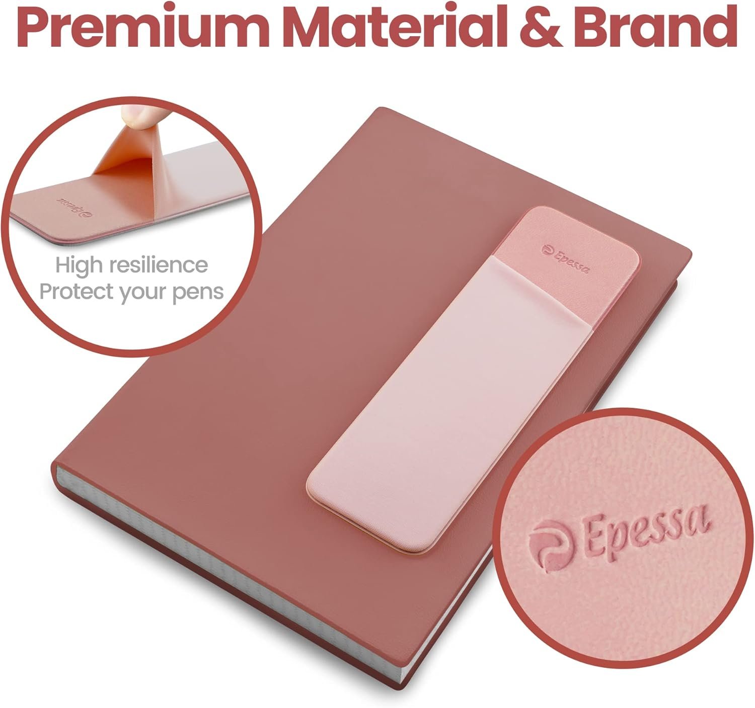 Private Label Stick-On Pen Holder for Notebooks Adhesive Pencil Pouch with Custom Logo Reusable Pen Pocket Organizer for Journals Planners Easy to Remove Pink by Manufacturer