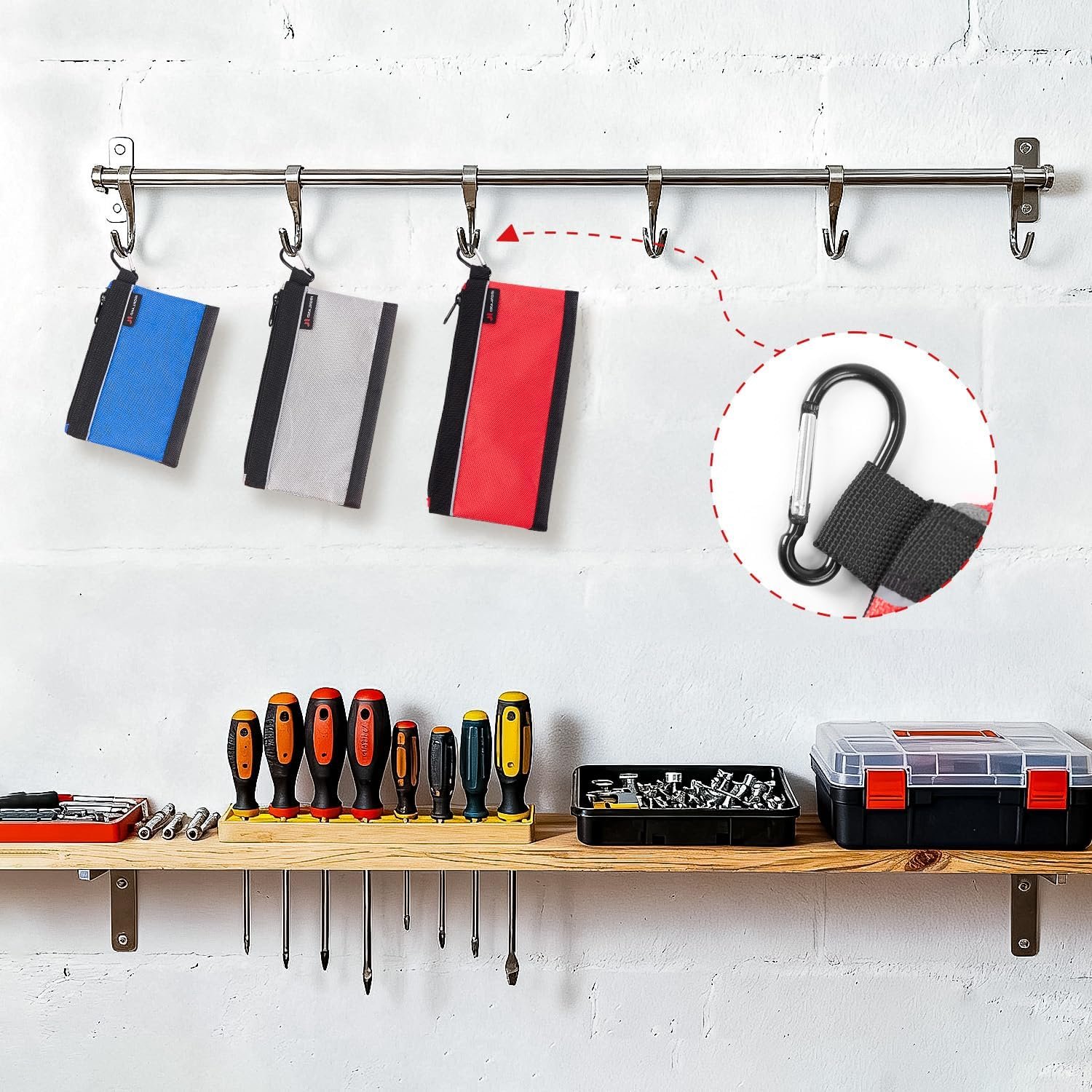 Custom Logo Waterproof 1680D Small Tool Pouches with Zipper Private Label Heavy Duty Multipurpose 4 Pack Manufacturer