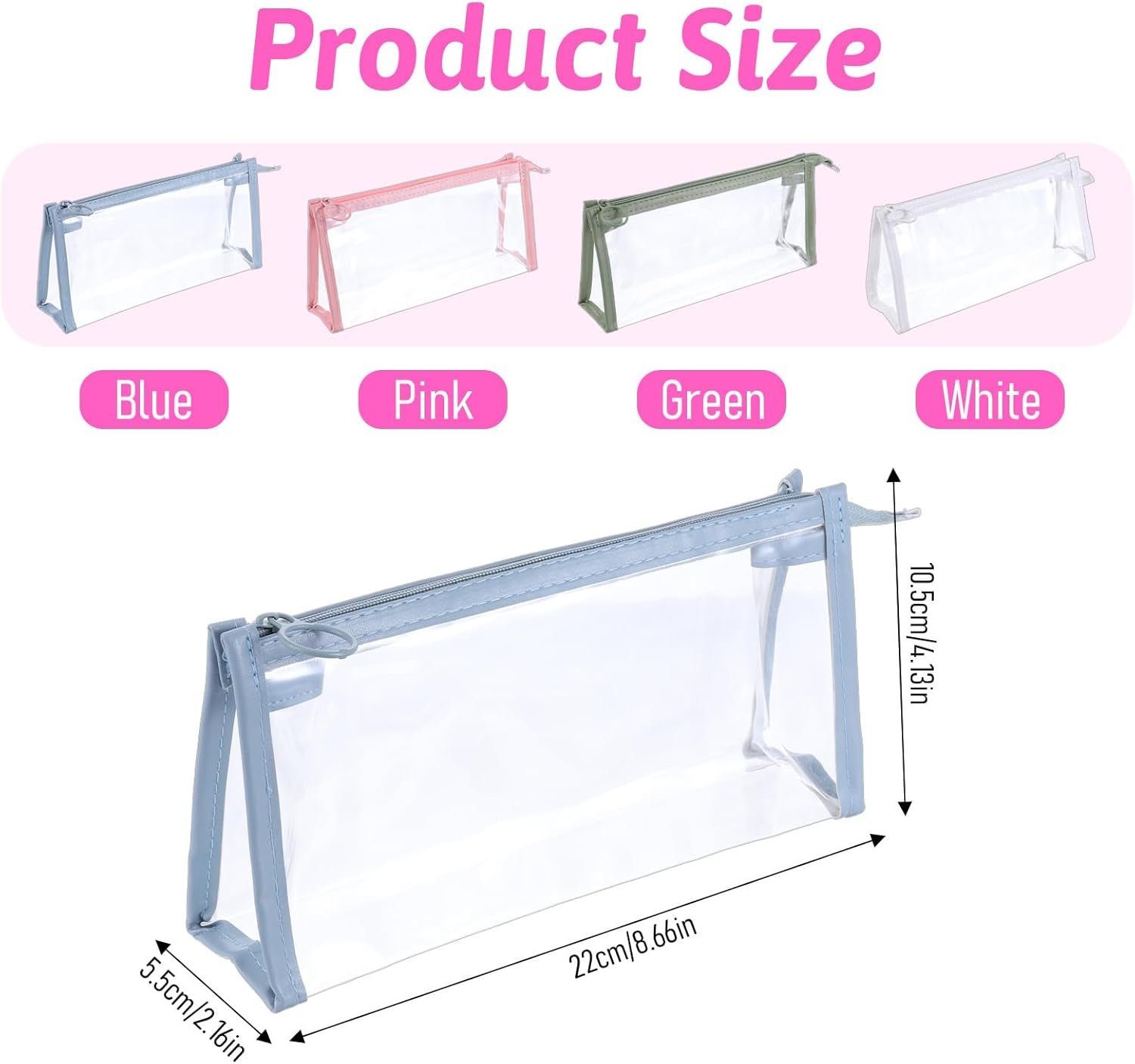 Private Label 4PCS Clear Waterproof Pencil Cases with Zipper Custom Logo Portable Travel Cosmetic Makeup Pen Pouch Multi-Function Stationery Toiletries Storage Organizer Manufacturer for Home Office Vacation Accessories