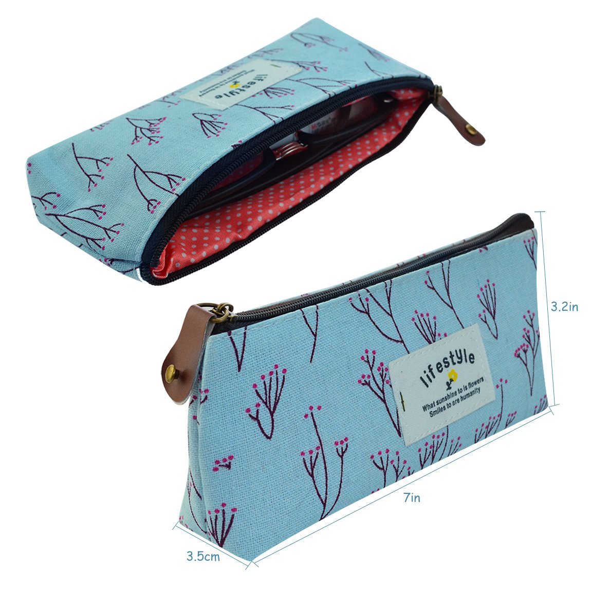 Custom Logo Private Label Supplier of Countryside Floral Pencil Pen Case Cosmetic Makeup Bag Set of 3
