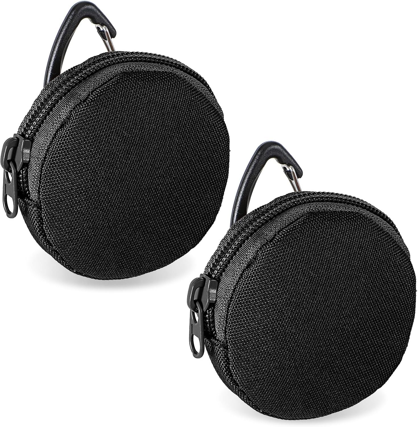 Custom Logo 2 Pack Small Portable Dog Treat Pouches Reusable Training Treat Bags for Puppies with Clasp Zipper Closure to Prevent Spilling Manufacturer Private Label for Travel Outdoor Use Black