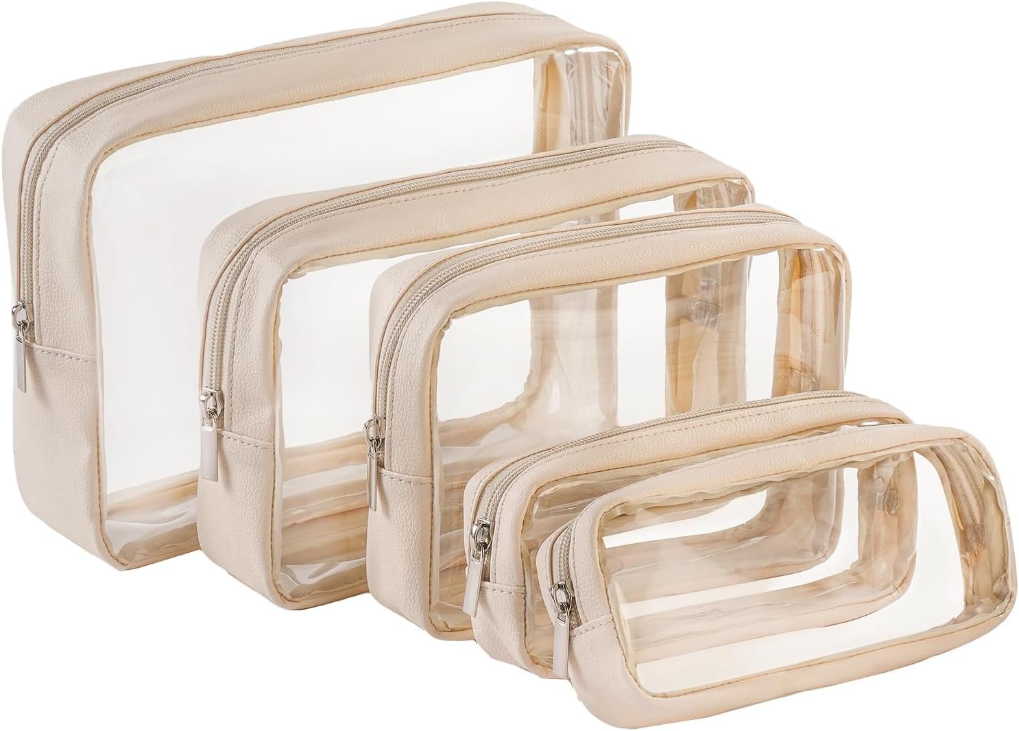 Custom Logo 5-Piece TSA Approved Diaper Bag Organizer Pouch Set Private Label Clear Waterproof TPU Kids Toiletry Storage Travel Packing Clutch Cube Bags for Baby Nursing Manufacturer