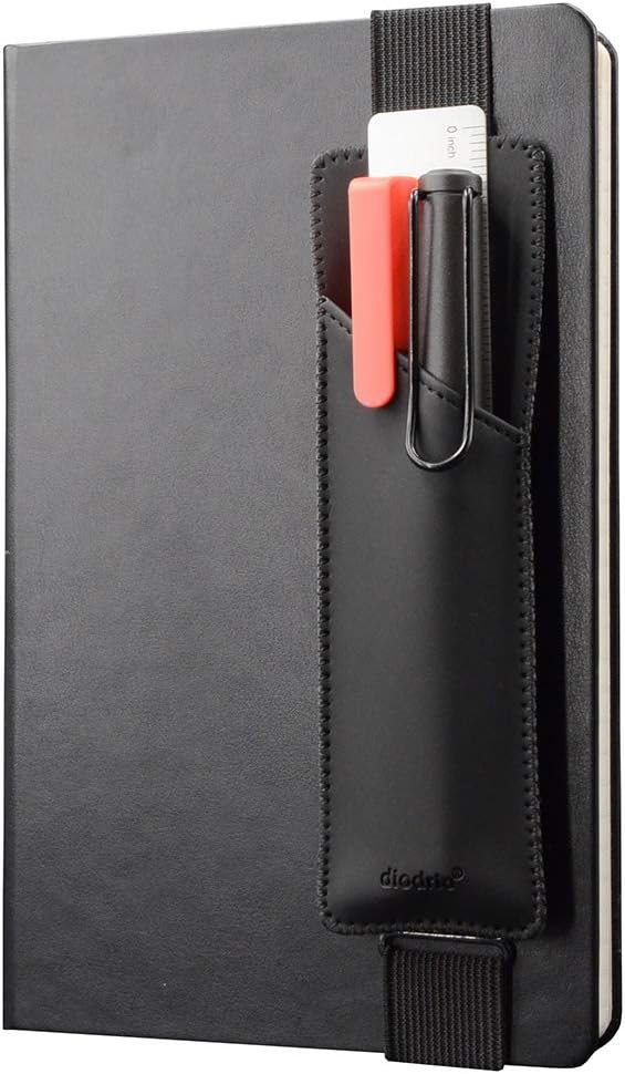 Custom Logo Adjustable Elastic Band Pen & Pencil Holder Sleeve Pouch Private Label for Hardcover Journals Notebooks Planners Binders Fits 8