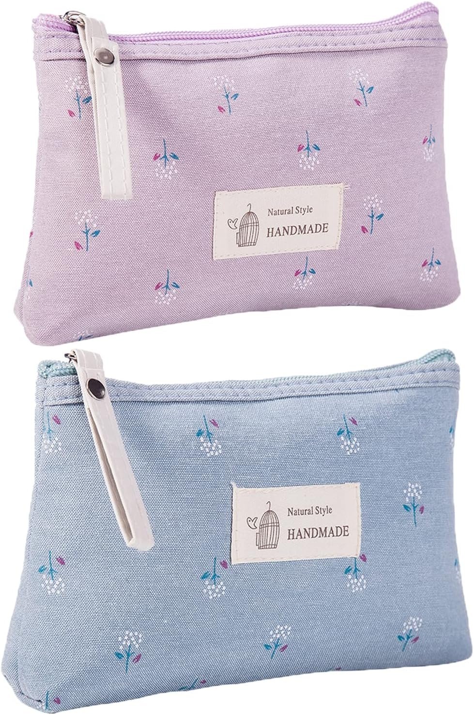 Custom Logo Canvas Cosmetic Bags 2 Pieces for Women Private Label Makeup Organizer Small Mini Toiletry Pouch Supplier