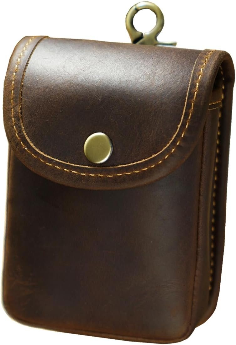 Custom Logo Leather Holster Pouch Private Label Double Deck Playing Card Case Fits Poker and Bridge Size Cards Durable EDC Waist Bag Manufacturer for Coins Car Keys Headphones