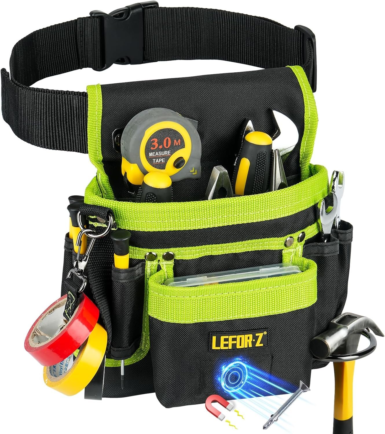 Custom Logo Magnetic 14-Pocket Tool Belt Pouch Detachable Adjustable Utility Work Apron for Electricians Carpenters Construction Men Private Label Supplier Black-Green Custom Logo Magnetic 14-Pocket Tool Belt Pouch Detachable Adjustable Utility Work Apron for Electricians Carpenters Construction Men Private Label Supplier Black-Green