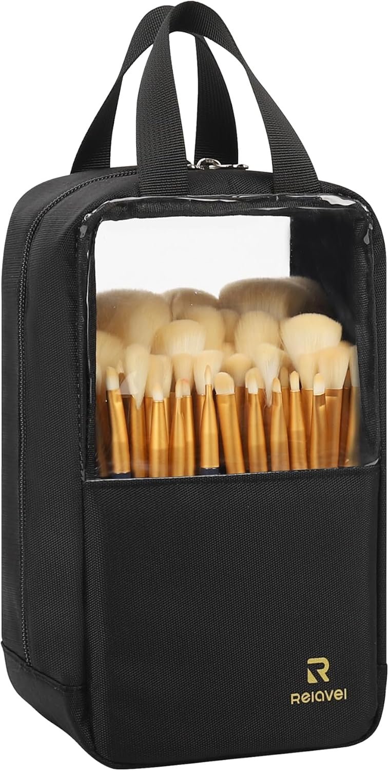 Custom Logo Makeup Brush Bag Travel Case Portable Large Holder Marker Organizer Pro Artist Clear Dust-Proof Cosmetic Bag Private Label Manufacturer