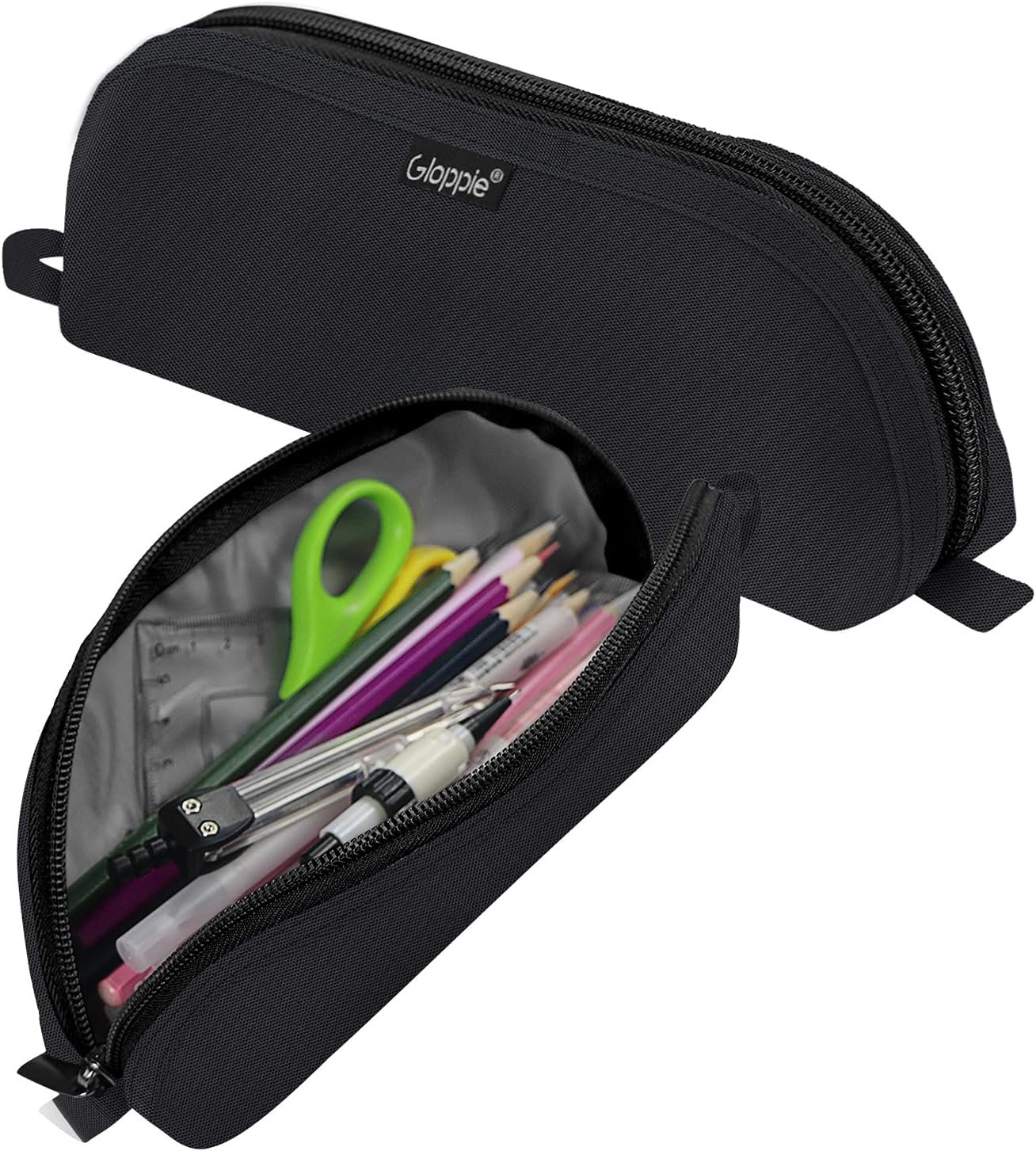 Custom Logo Small Practical Pencil Pouch Private Label Aesthetic Simple Pen Holder Case Manufacturer Back to School Supplies for Girls Boys Black