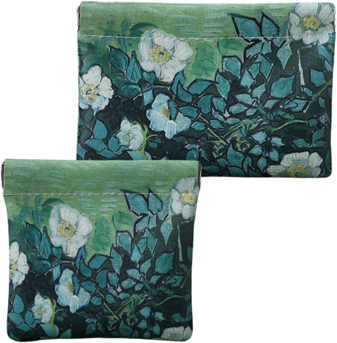 Manufacturer 2 PCS Small Leather Cosmetic Bag for Purse - Mini Makeup & Coin Organizer Private Label Gift Set for Women - Snap Closure Travel Pouch with Custom Logo for Lipstick Keys Charger Cable Coins