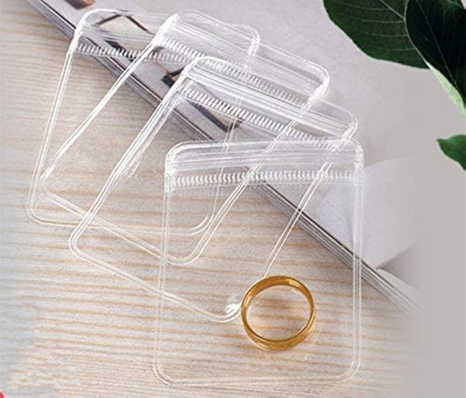 Private Label 100pcs Small Size Clear PVC Transparent Zip Lock Dust Proof Airtight Jewelry Storage Bags Manufacturer Self Seal Pouches for Rings Earrings Bracelets Custom Logo