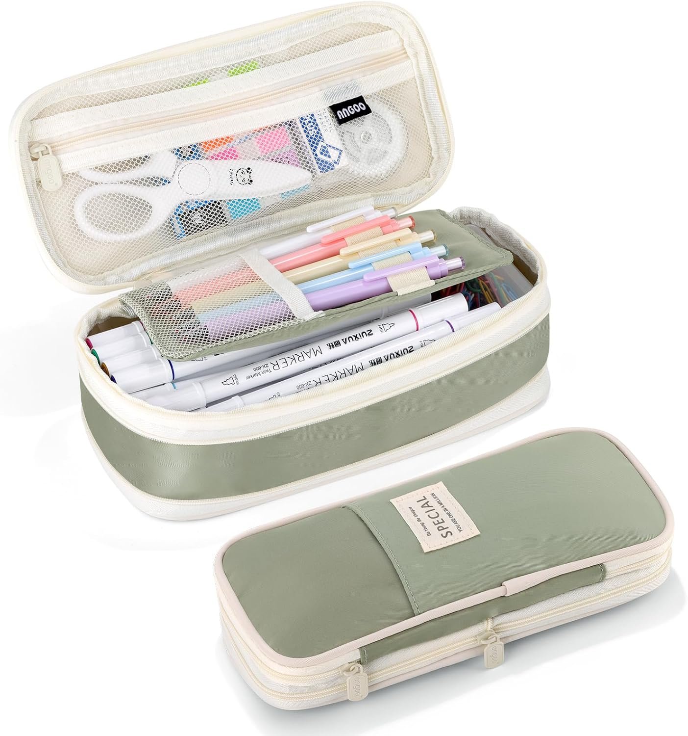 Private Label Large Capacity Pencil Case with Zipper and Custom Logo, Aesthetic Portable Pencil Pouch Stationery Organizer for Teens and Adults, Big Pencil Bag for College Office Travel from Manufacturer