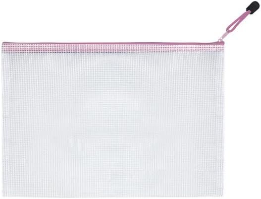 Private Label Mesh Zipper Pouch A3 File Bag Storage Organizer Waterproof Pink Custom Logo 17