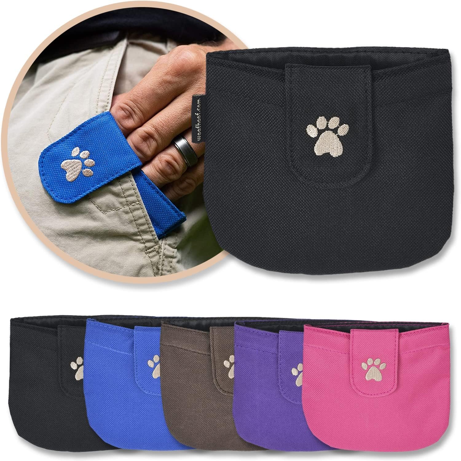 Private Label Pink Slim Dog Training Reward Treat Pouch In Your Pocket Lightweight Magnetic Flap Holder for Stability Custom Logo Durable Nylon Machine Washable Manufacturer