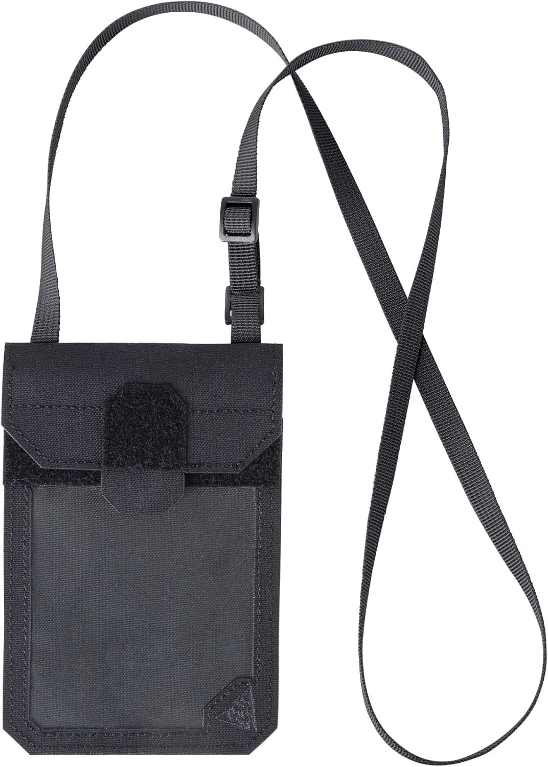 Private Label Tactical ID Card Holder Visual Surface EDC Pouch Custom Logo with Zipper Pocket Badge Credit Card Organizer Holster Neck Lanyard Hanging Hook Loop Closure Manufacturer