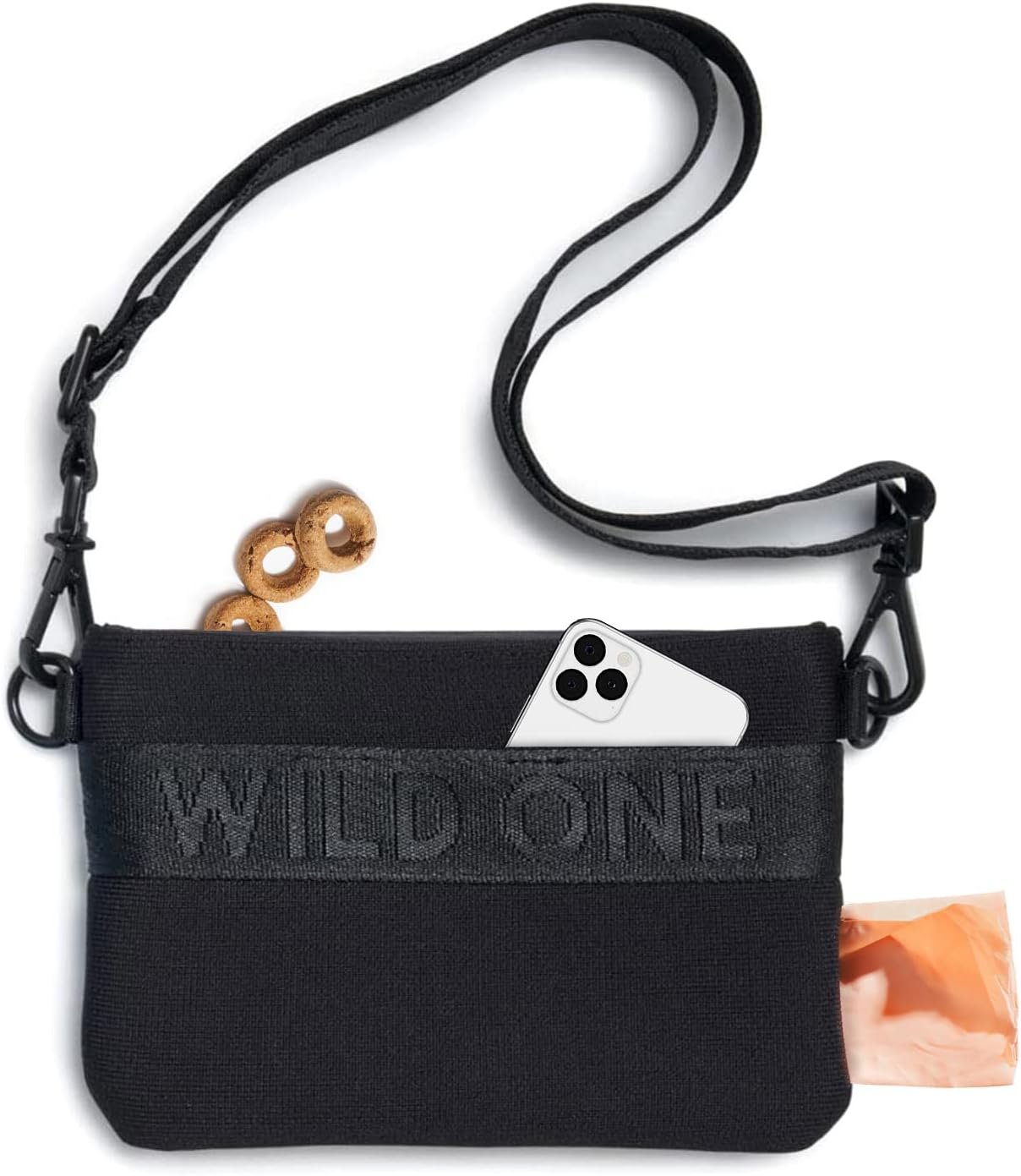 Private Label Treat Pouch Fanny Pack or Crossbody Bag Poop Bag Dispenser Made from Recycled Knit with Custom Logo from Manufacturer