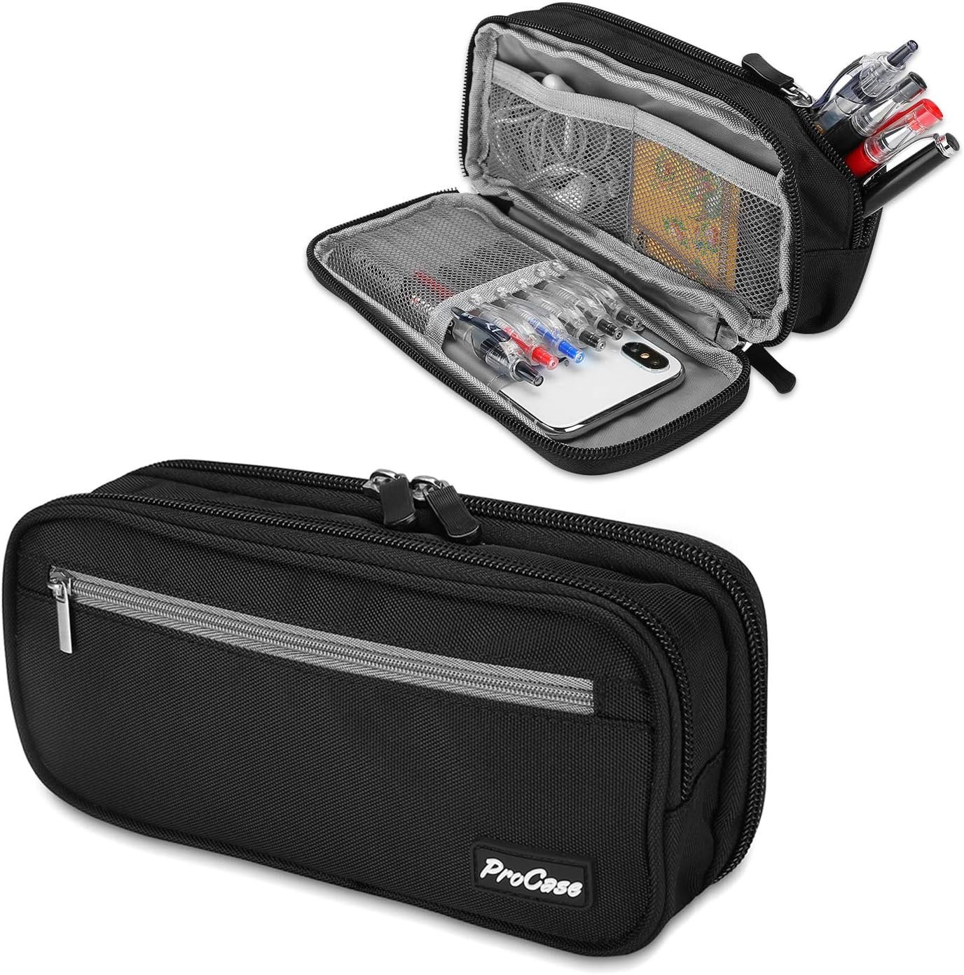 Private Label Two Layers Big Capacity Pencil Case Pen Organizer with Custom Logo Durable Stationery Holder Manufacturer for Markers School Office Supplies Desk Storage