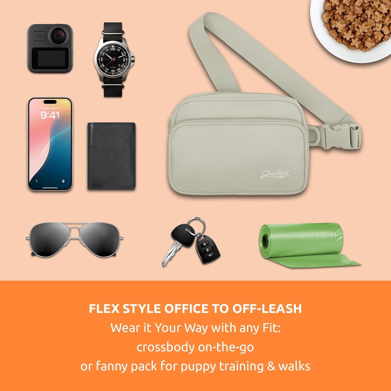 Custom Logo Dog Training Treat Pouch Fanny Pack Waist Belt - Private Label Crossbody Bag with Poop Bags Manufacturer (Khaki) Custom Logo Dog Training Treat Pouch Fanny Pack Waist Belt - Private Label Crossbody Bag with Poop Bags Manufacturer (Khaki)