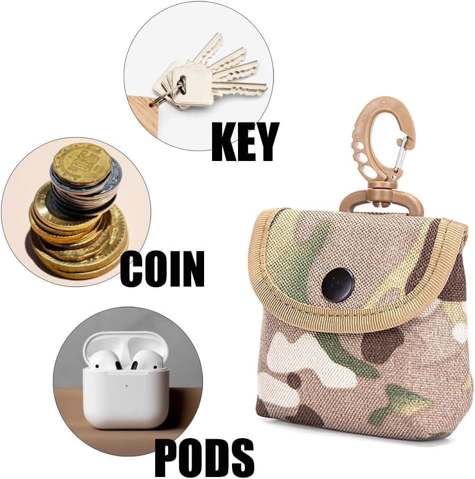 Private Label MOLLE Pouch Tactical Coin Purse - Large Custom Logo Coin Pouch Quick Pouch for Coins Earphones (Jungle Camo) Factory