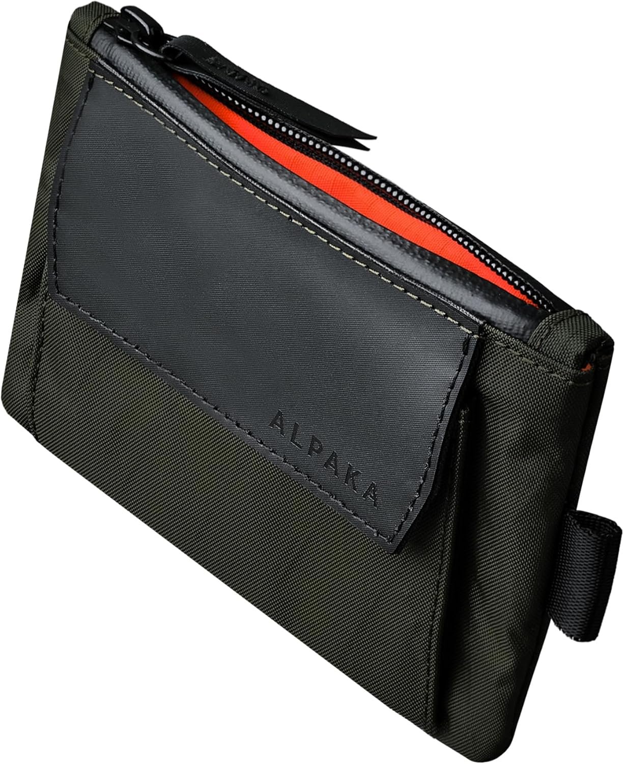 ALPAKA Zip Pouch Coin - Compact EDC Card Holder and Cash Wallet - RFID Blocking Minimalist Travel Wallet - Weatherproof Dark Green X-Pac VX21 Fabric