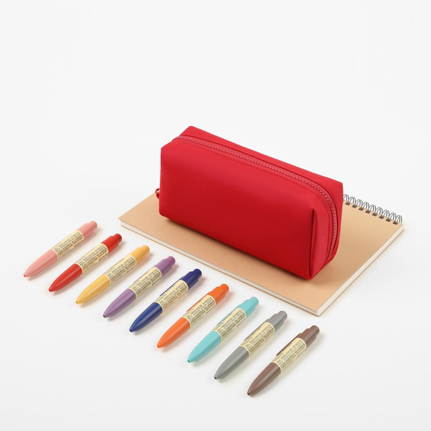 Private Label Durable Oxford Pencil Case Custom Logo Pouch for Pens School Supplies Red Factory