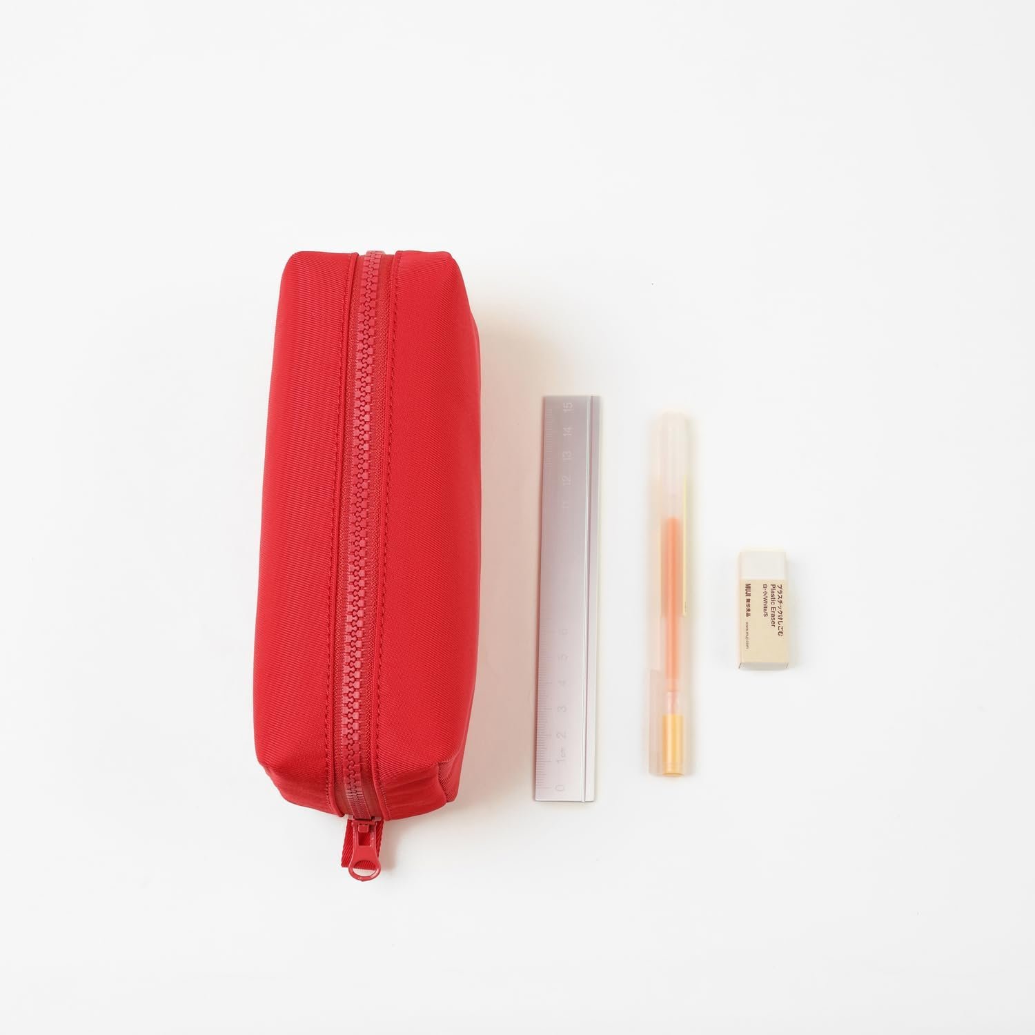 Private Label Durable Oxford Pencil Case Custom Logo Pouch for Pens School Supplies Red Factory