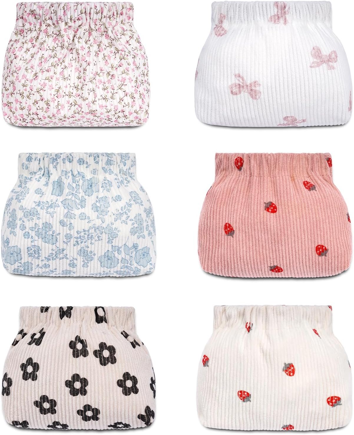 Mini Makeup Pouch,Corduroy Elastic Wallet Storage for Women,Cute Small Lipstick Bag for Purse