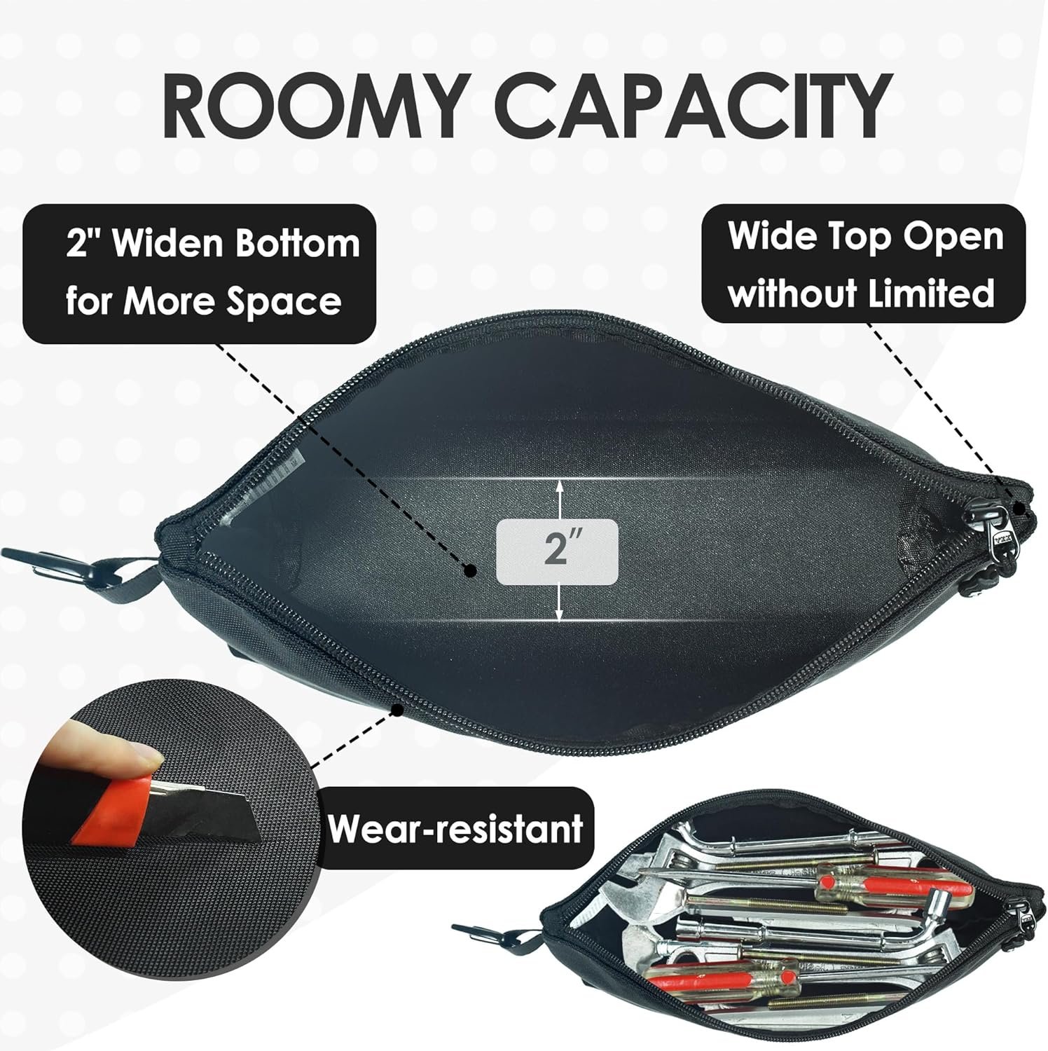 Private Label Small Tool Pouch Compact Zipper Heavy Duty 1680D Oxford Utility Bag Custom Logo Durable Organizer Clips to Belt or Backpack for Men Women Electricians Carpenters DIY Manufacturer