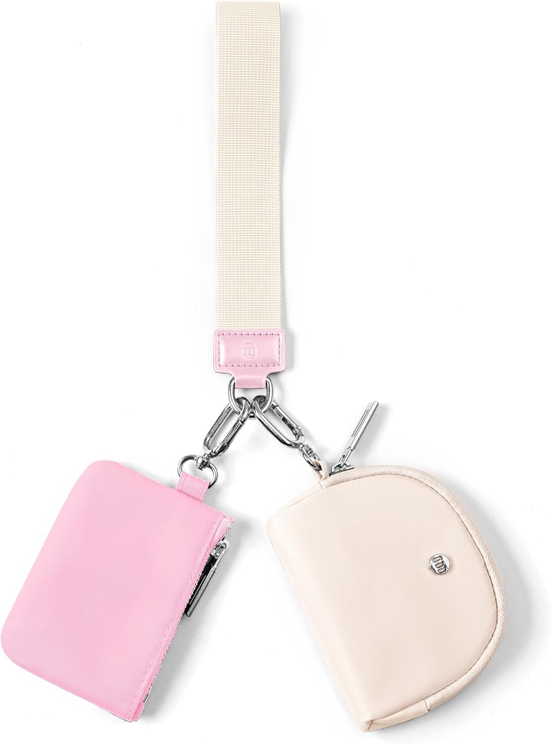 Private Label Mini Zip Around Wristlet Wallets for Women with Custom Logo Detachable Dual Pouch Keychain - Manufacturer Coin Purse Small Wallets