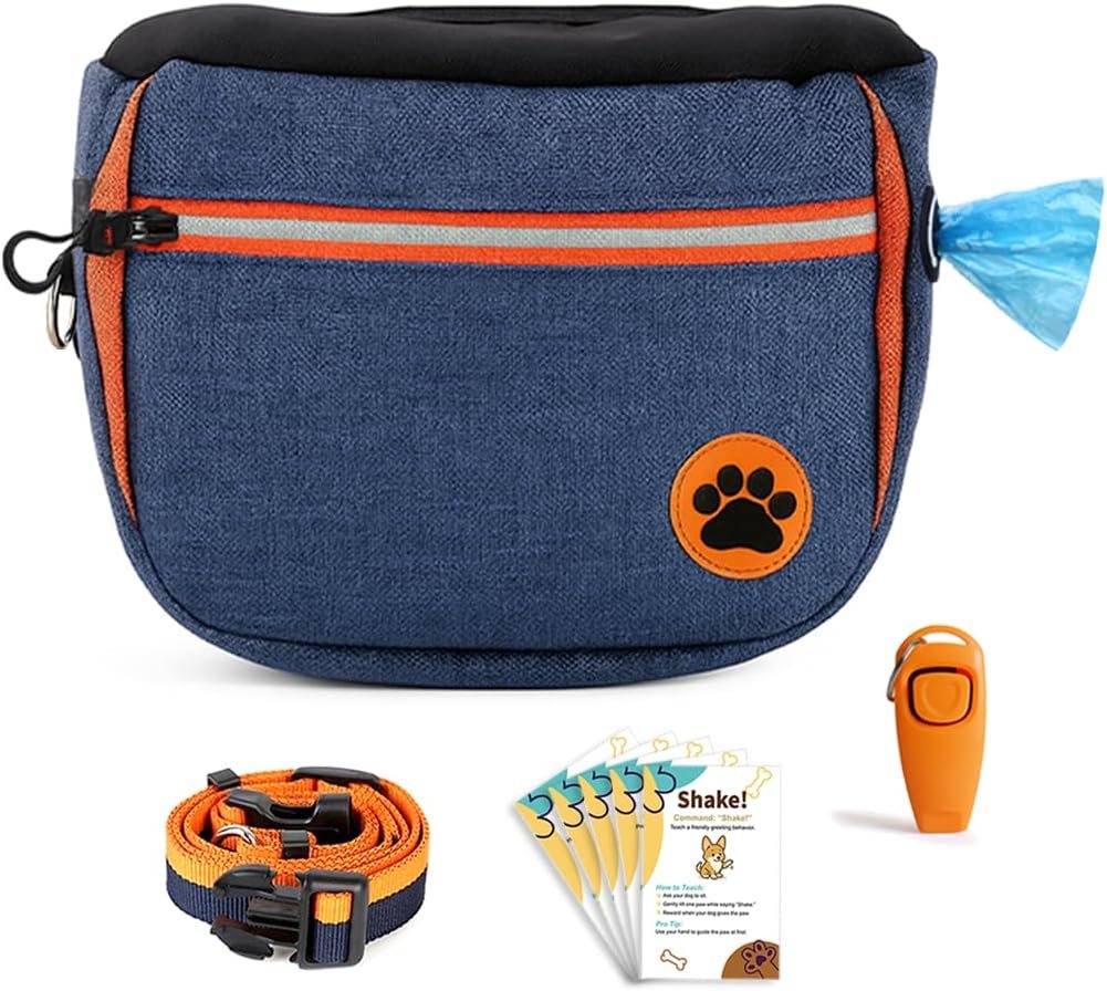 Private Label Dog Treat Training Pouch Manufacturer with Removable Liners, Large Opening Capacity, Clicker, Training Guide, Waist Strap Clip - Custom Logo Fanny Pack for Dog Training and Walking