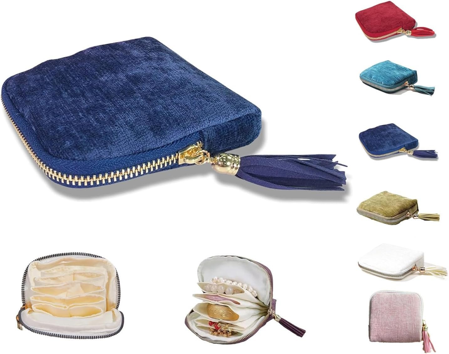 Private Label Small Soft Velvet Travel Jewelry Organizer Pouch Custom Logo for Bangles Bracelets Large Earrings Beaded Necklaces Anti-Scratch Supplier Portable Holder for Travel and Everyday Use