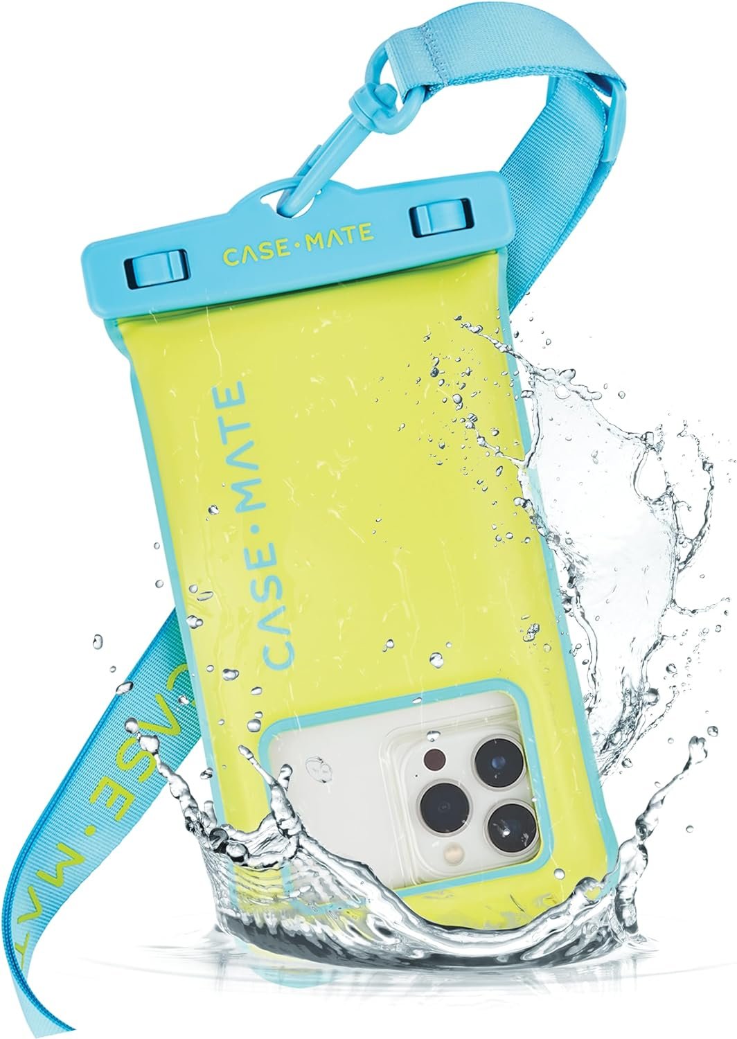 Private Label IP68 Waterproof Phone Pouch - Floating Case with Crossbody Lanyard from Manufacturer - Beach Cruise Ship Travel Essentials Compatible All Devices Touchscreen Friendly Citrus Splash Custom Logo