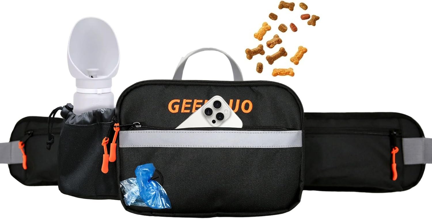 Private Label Dog Training Treat Pouch Large Dog Walking Fanny Pack Custom Logo with Removable Snack Pouch Water Holder Poop Bag Dispenser Waterproof Zipper Adjustable Strap Supplier