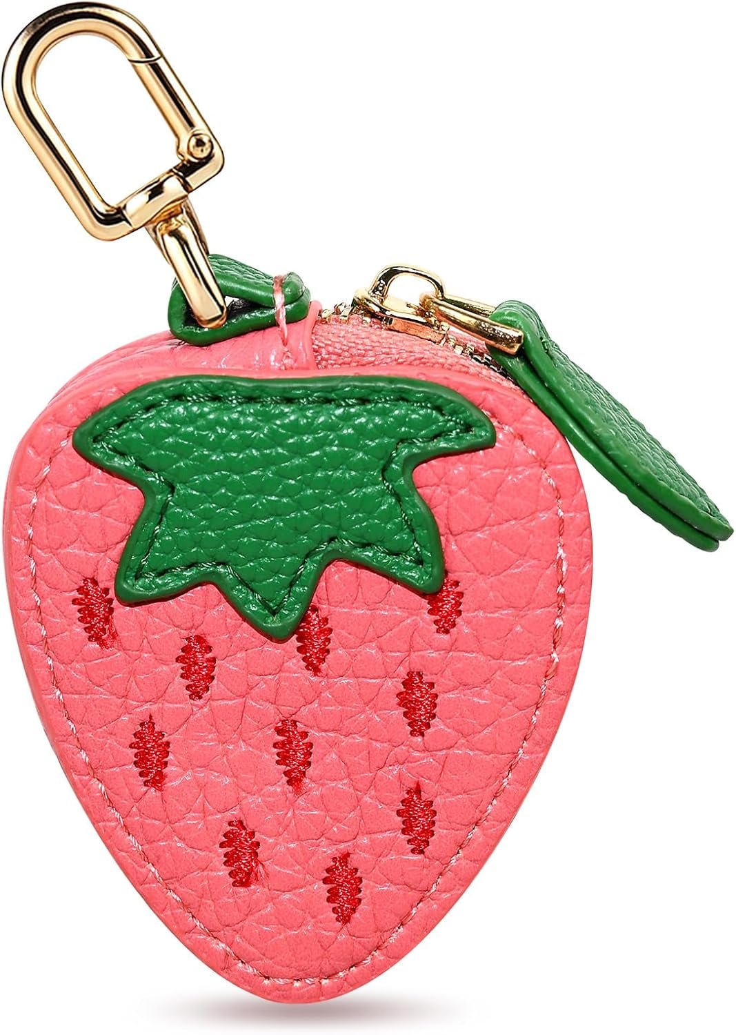 Private Label Fruit Coin Purse Keychain Custom Logo Cute Mini Leather Coin Pouch for Backpack Decoration Supplier Gift for Women Girls