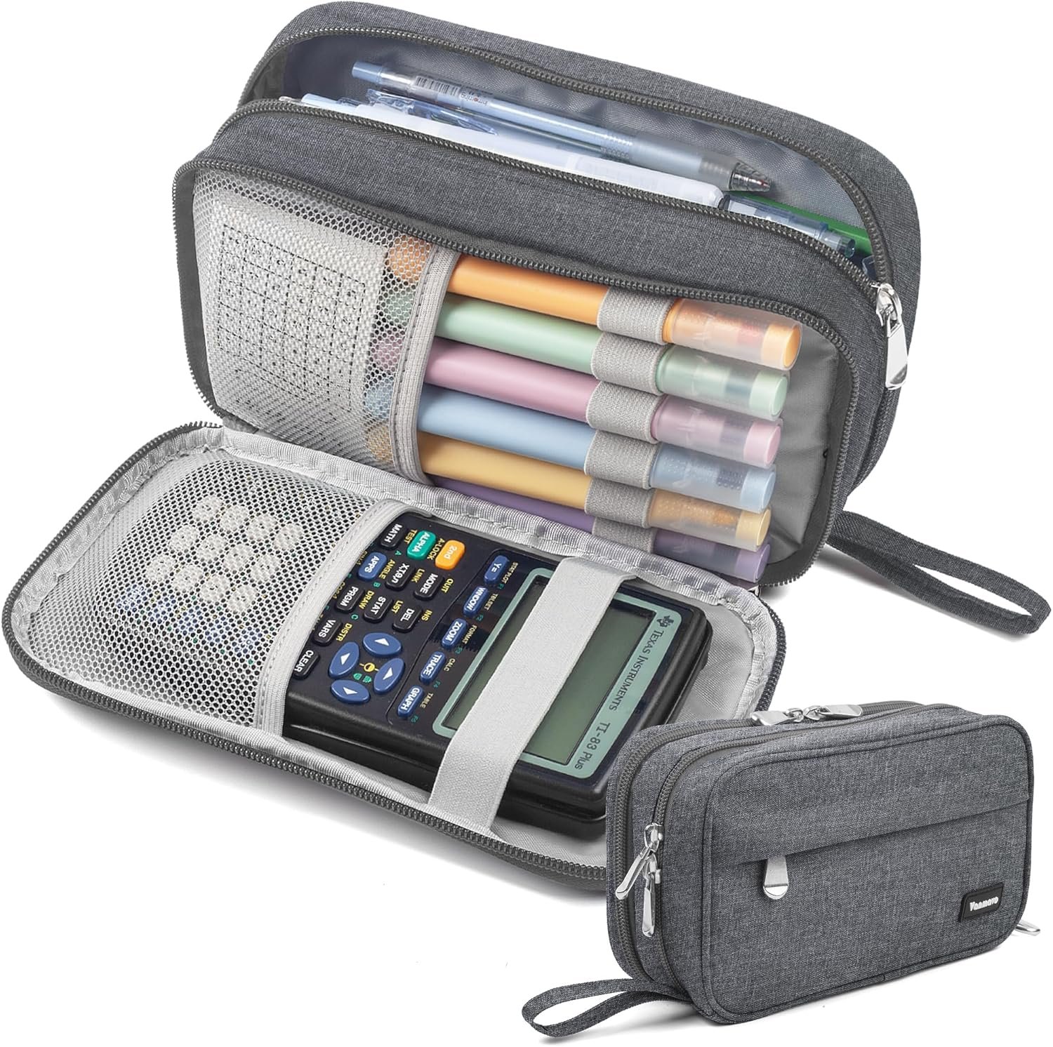 Custom Logo Big Capacity 3 Compartment Pencil Case Large Storage Durable Zipper Pen Holder Private Label School Office Organizer Portable Stationery Factory for Kids Teens Students Boys Girls Adults