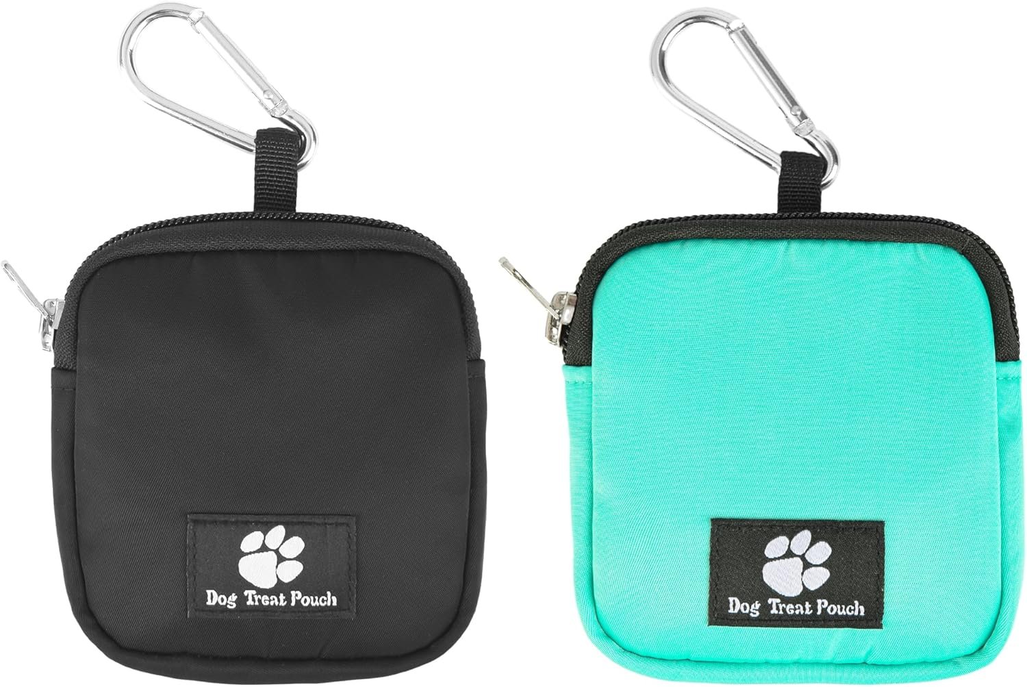 Private Label 2 Pack Small Dog Treat Carrier Pouch for Leash Dog Training Reward Snack Bait Bag Puppy Walking Treat Poop Bag Holder Custom Logo Black & Blue Manufacturer