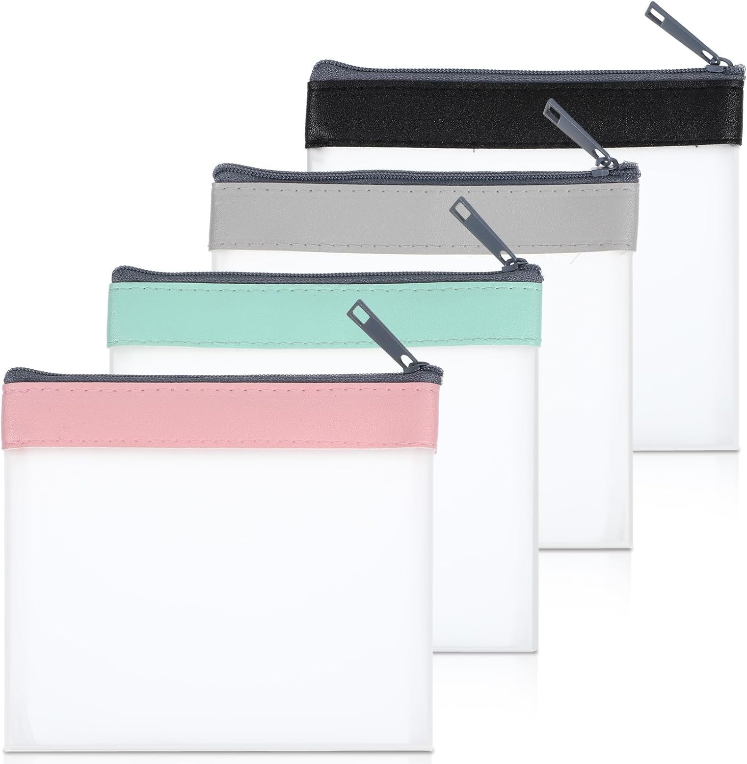 Private Label 4PCS Mini Makeup Bags Small Clear Zipper Pouches, Waterproof TPU Custom Logo Coin Purse for Women Travel Manufacturer