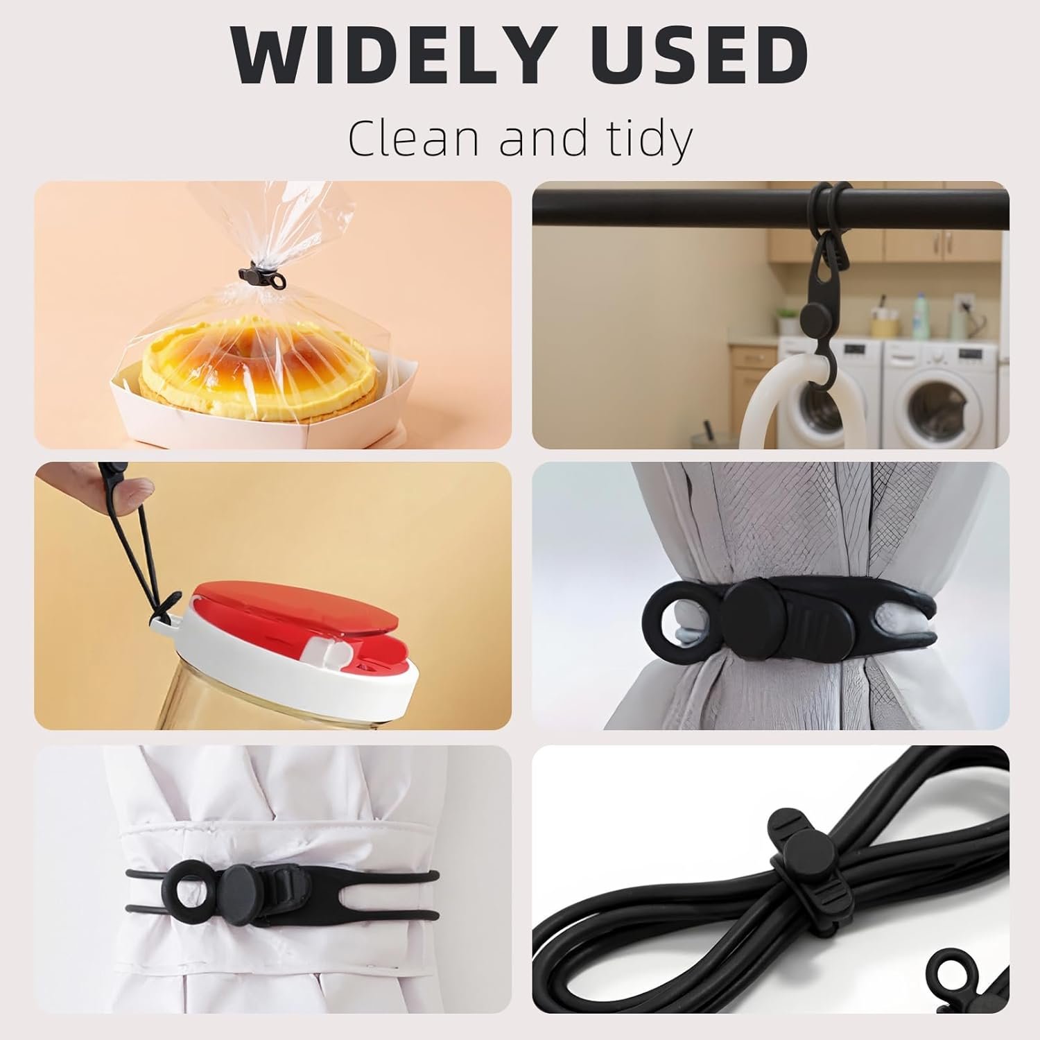 Private Label 24 Pcs Silicone Cable Ties Custom Logo Reusable Data Cable Organizers Manufacturer Multipurpose Elastic Cord Wraps Wire Organizers for Home Office School Travel Cable Management