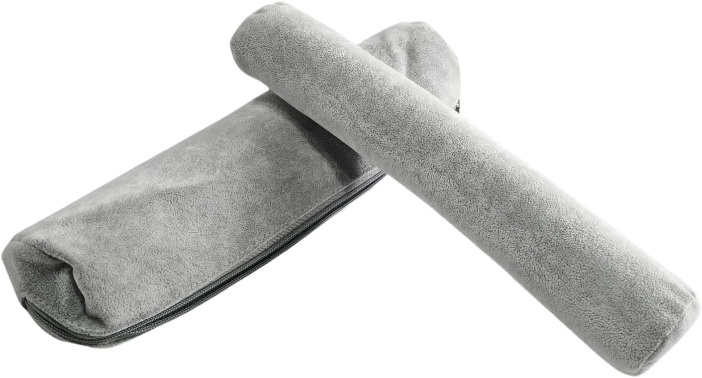 Private Label Bracelet Bangle Watch Roll Travel Pouch Jewelry Organizer - Black Gray Velvet Portable Zipper with Custom Logo Removable Roll Insert for 12.5" W x 2.8" Diameter Manufacturer